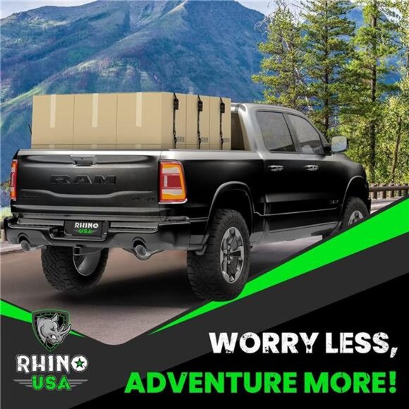 Ratchet Tie Down Straps (4PK) - 1,823lb lab Inspected Max Break Strength - Picture 6 of 7